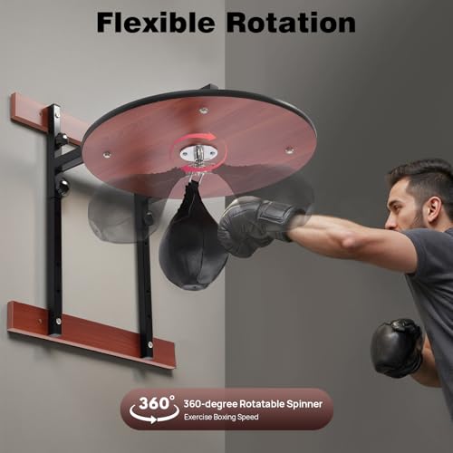 Speed Bag Platform Kit, Wall Mount Punching Bag Practice Speedbag Set Heavy Duty Boxing Training Equipment Adjustable Height Boxing Speed Ball for Boxing Training, Exercise, Fitness