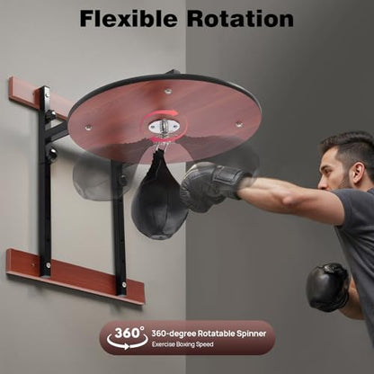 Speed Bag Platform Kit, Wall Mount Punching Bag Practice Speedbag Set Heavy Duty Boxing Training Equipment Adjustable Height Boxing Speed Ball for Boxing Training, Exercise, Fitness