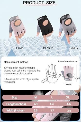 Fingerless Cycling Gloves Men Women Breathable Mesh Anti-Slip Workout Gloves for Fishing Gym Exercise Fitness Rowing - size: Large