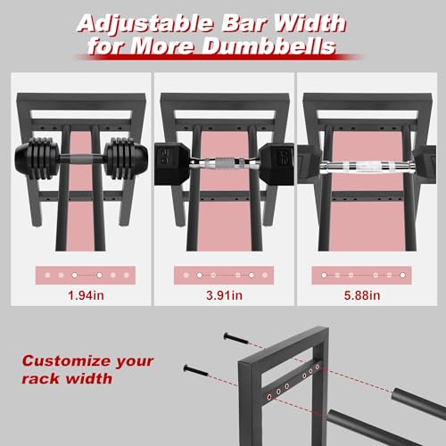 Dumbbell Rack, 2-Tier | 3-Tier Weight Rack for Home Gym, 300LB | 450LB Adjustable Dumbbell Rack Stand Only Weight Storage Rack Gym Organizer