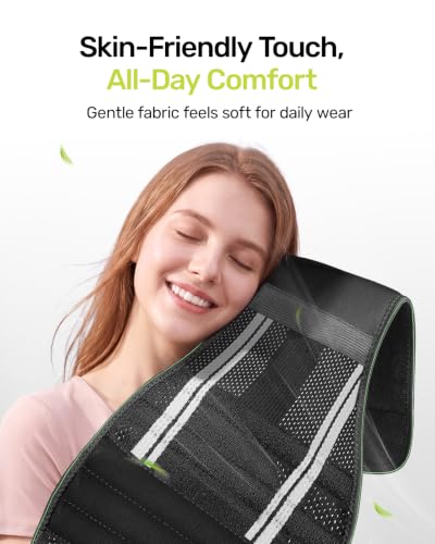 Rakiie Back Brace for Lower Back Pain Relief with 8 Stays - color: Green, size: Medium