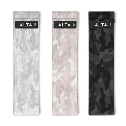 ALTA Booty Bands for Women - Premium Non-Slip Fabric Resistance Bands for Working Out - Cloth Resistance Bands for Legs, Fabric Exercise Bands, Leg Bands for Working Out Women, Looped Hip Bands Set
