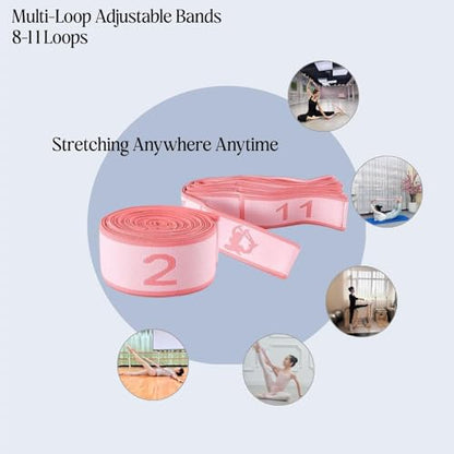 Multi-Loop Stretch Band - Yoga, Pilates, Ballet, and Physical Therapy Stretching Strap for Flexibility, Leg Stretching, and Exercise - Durable Stretching Equipment