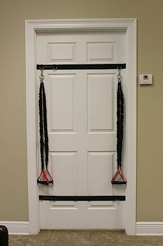 X-Over Door Anchor Strap for Resistance Bands - Home Workout Essentials - 3 Anchor Points for Muscle Isolation CrossOver Exercises - Body Conditioning - Portable & Nail-Free - Set of 2
