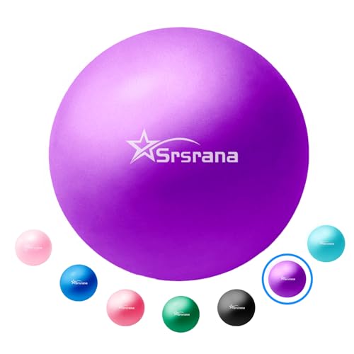 9 Inch Pilates Ball, Mini Exercise Ball for Yoga, Barre & Fitness Training - color: 1Purple