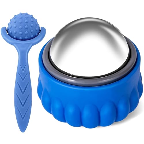 Massage Ice Roller Ball - Cold & Heat Therapy Roller for Deep Tissue Massage Pain Relief, Plantar Fasciitis Roller (Set of Two) - color: Set of 2