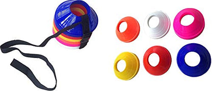 Mini Soccer Cones Small Disc Cone for Agility Drills Training Practice Football Soccer Athletics Field Markers with Shoulder Strap