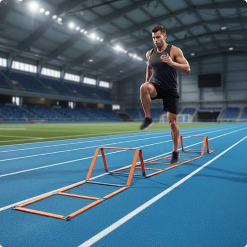 Coordination Training Ladder Multifunctional Agility Hurdle Ladder Fixed Frame Folding Agility Hurdle for Speed Exercises