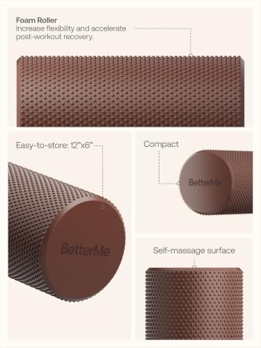 BetterMe Foam Roller for Muscle Recovery – High Density Exercise Roller for Back &Legs – Deep Tissue Massage Roller for Tension, Relief & Stretching (Chocolate Brown) - color: Chocolate Brown