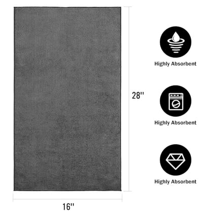 Orighty 6-Pack Grey Hand Towels, 16x28 inch Microfiber Gym Towels - color: Grey, size: Pack of 6