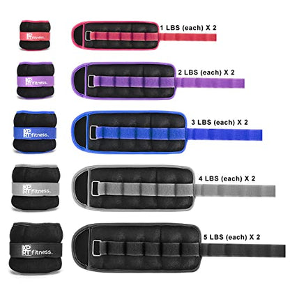Adjustable Ankle Weights for Women & Men - 2-10 lb Leg Weight Straps for Walking, Running, Home Workout, Strength Training