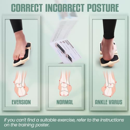 Ankle Strengthener 3 Optional Levels, Blackboard Foot Trainer for Sprained, Foot Strengthener Ankle Balance Board Suitable for Athletes, Injury Tehabilitation, Kids to The Elderly (with Instructions)