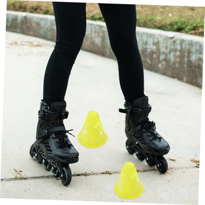 12pcs Small Roller Skate Practice Cones for Skating Training High Fluorescent Durable Agility Markers with Flat Bottom and Stable for Outdoor Sports Drills