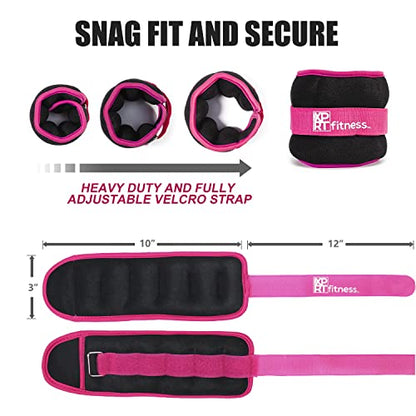 Adjustable Ankle Weights for Women & Men - 2-10 lb Leg Weight Straps for Walking, Running, Home Workout, Strength Training