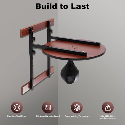 Speed Bag Platform Kit, Wall Mount Punching Bag Practice Speedbag Set Heavy Duty Boxing Training Equipment Adjustable Height Boxing Speed Ball for Boxing Training, Exercise, Fitness