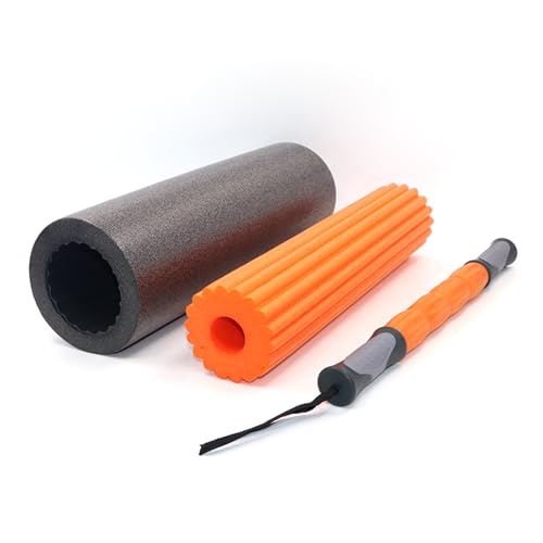 3-in-1 Soft Long Foam Roller for Physical Therapy, Deep Tissue Muscle Massage Roller, Back Roller Foam for Back Pain Relief, Myofascial Release Yoga Column Set, Portable Roller for Legs