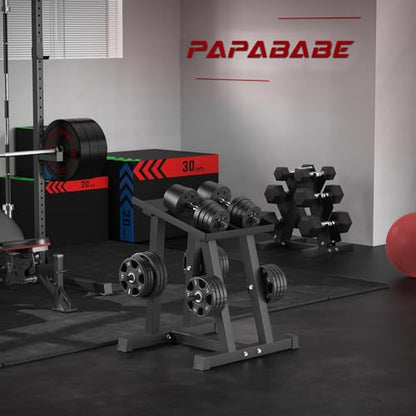 500lbs Capacity Adjustable Dumbbell Stand, Storage Rack with 1" Plate Tree