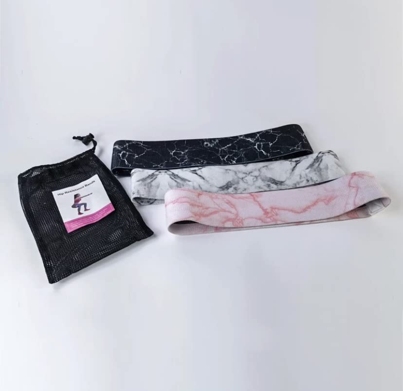 Resistance Band Set - Non Slip Cloth Exercise Bands to Workout Glutes, Thighs & Legs - Includes Booty Band Training Pamphlet for Gym & Home Fitness, Yoga, Pilates for Men/Women - 3 Levels