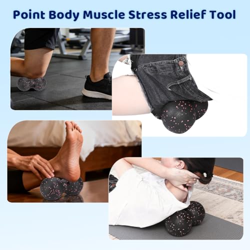 Peanut Massage Ball, 24x12cm Myofascial Release Acupoint Massage Deep Tissue Muscle Massage Back Leg Massage Roller Mobility Ball Double Ball for Daily Physical Therapy Yoga Therapy