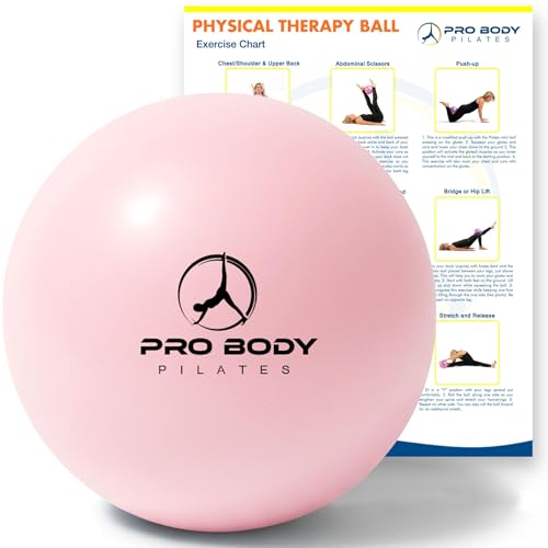 ProBody Pilates Exercise Balls Physical Therapy - 9 Inch Small Exercise Ball for Between Knees for Rehab, Barre, Core, Stability & Yoga