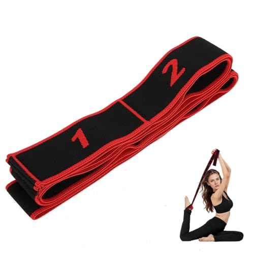 Pilipane Waist Back Leg Stretch Strap, Stretching Strap Yoga Strap for Home Workout, Exercise Strap for Pilates, Dance and Gymnastics (red)