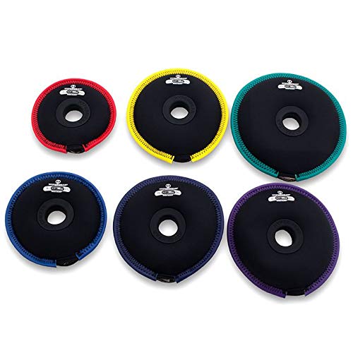 HYPERWEAR SoftBell Adjustable Dumbbells – Soft Neoprene Weight Plates with Easy-Grip Handle, Modular Dumbbell System for Home Gym, Strength & Functional Training (3-40 lbs) - color: (E) 15-Pound | Indigo | Single