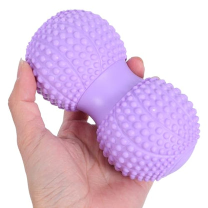 DOITOOL Peanut Massage Ball for Foot and Back Relief, Dual Lacrosse Fascia Roller with Lavender Color, Deep Tissue Trigger Point Massager for Plantar Fascia and Neck Muscle Relaxation