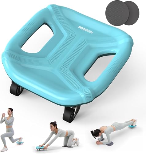 PROIRON Ab Roller with Knee Pads for Abs Workout, Multifunctional Ab Roller Wheel for Abs Workout, Abdominal Roller with Knee Pads, Abdominal Exercises Wheel, Abb Roller (Slide Fitness Trainer) - color: biue