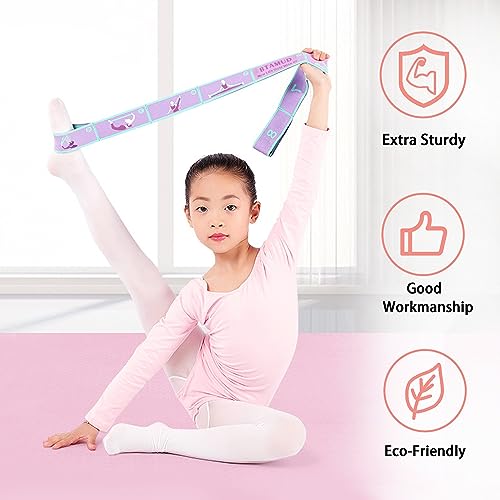 2 PCS Stretch Strap for Kids Dance Elastic Band for Children Gymnastics Stretching Strap Kids Stretching Bands Multi-Loop Adjustable Exercise Bands Stretching Resistance Ballet Bands -8 Loops