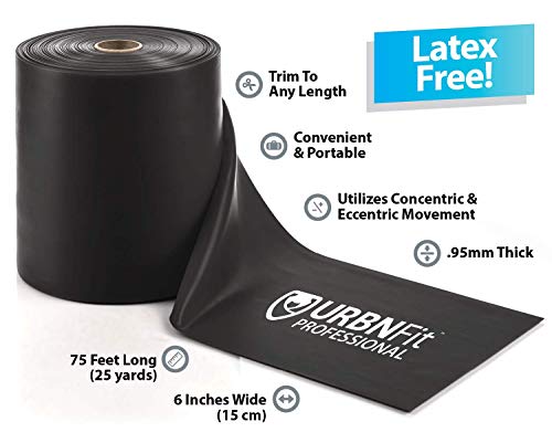 URBNFit Professional Resistance Bands - 25 Yards (75ft) Latex-Free Elastic Exercise Fitness Band Roll - No Scent, No Powder - Perfect for Physical Therapy & Rehab, Yoga, Pilates