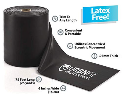 URBNFit Professional Resistance Bands - 25 Yards (75ft) Latex-Free Elastic Exercise Fitness Band Roll - No Scent, No Powder - Perfect for Physical Therapy & Rehab, Yoga, Pilates