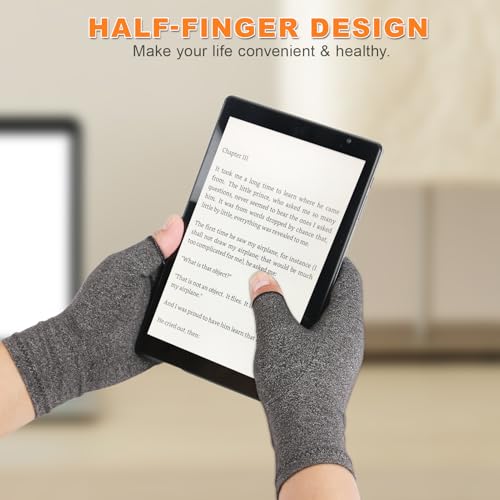 2 Pairs Arthritis Gloves for Women and Men, Pain Relief Compression Gloves Women,Fingerless Breathable Design