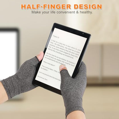 2 Pairs Arthritis Gloves for Women and Men, Pain Relief Compression Gloves Women,Fingerless Breathable Design
