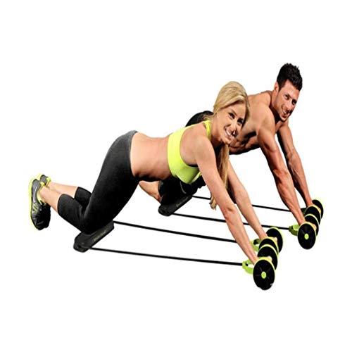 Abdominal Multifunctional Exercise Equipment Ab Wheel Roller with Resistance Bands Knee Mat Waist Slimming Trainer at Home Gym
