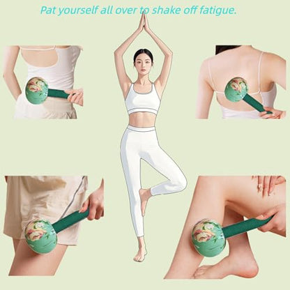 Traditional Moxa Stick Massager - Handheld Mugwort Massage Hammer for Pain Relief, Muscle Relaxation, Acupressure - Ergonomic Grip with US Design Patent (Blue Green…) - color: Blue Green…