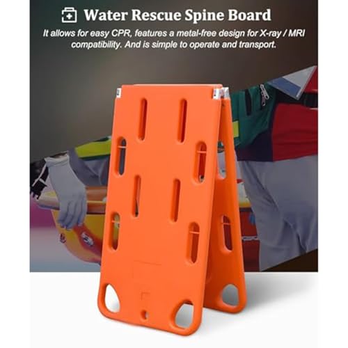 Foldable Medical Emergency Rescue Stretcher - Spine Board Backboard for Lifeguards, Water Rescue Float Board, 350Lb Capacity, Durable & Lightweight Design