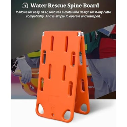 Foldable Medical Emergency Rescue Stretcher - Spine Board Backboard for Lifeguards, Water Rescue Float Board, 350Lb Capacity, Durable & Lightweight Design