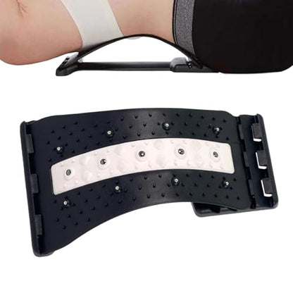 Lower Back Stretcher 4 Level Adjustable Curved Ergonomic - color: Black and White