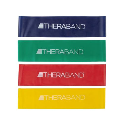 THERABAND Resistance Band Loop Set, 12", Exercise, Workout, Therapy - color: Yellow/Red/Green/Blue, size: 12 inch