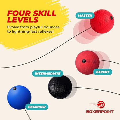 Boxing Reflex Ball for Adults and Kids - React Reflex Balls on String with Headband, Carry Bag and Hand Wraps - Improve Hand Eye Coordination, Punching Speed, Fight Reaction - style: Adults