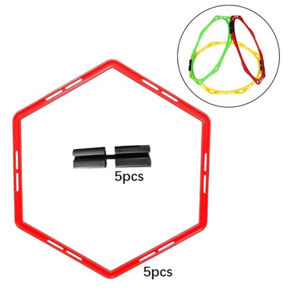 5 Pieces Agility Training Rings Sports Speed Footwork Training Equipment Ladder Exercise Set Portable Wear Resistant PP Construction Suitable for