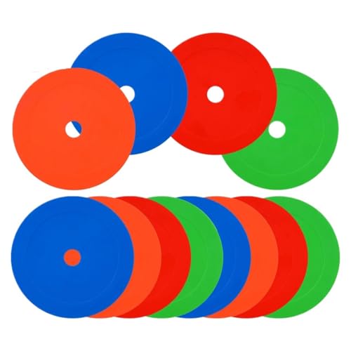 18Pcs Soccer Flat Disc Markers Football Training Equipment Spot for Drills Skill Development Indoor Outdoor Use - color: Blue