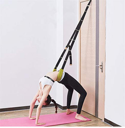 Yoga Fitness Stretching Strap, Door Flexibility Stretching Strap, Improve Leg Waist Back Flexibility Back Bend Assist Trainer, for Rehab Pilates Ballet Dance Cheerleading Splits Gymnastics - color: red