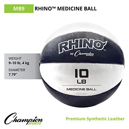 Champion Sports Leather Medicine Balls – Durable Weighted Balls for Strength, Core & Conditioning Training