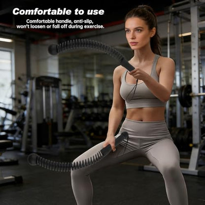 Ropeless Battle Ropes, 2 Pcs Weighted Cordless Workout Ropes with Non-Slip Handles, Training Ropes for Home Gym, HIIT, Strength & Full Body Workout, with Carry Bag & Cooling Towel