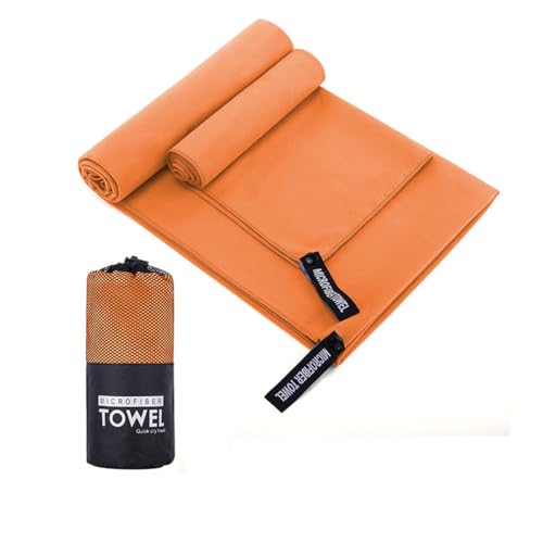 Microfibe Sports Towels Quick Dry Towel Lightweight Microfiber Travel Towels w/Bag - Fast Drying Towel Set, for Beach, Gym, Sports, Yoga & Swim Use, Orange 30x60 inch(1Pcs) - color: Orange, size: 30x60