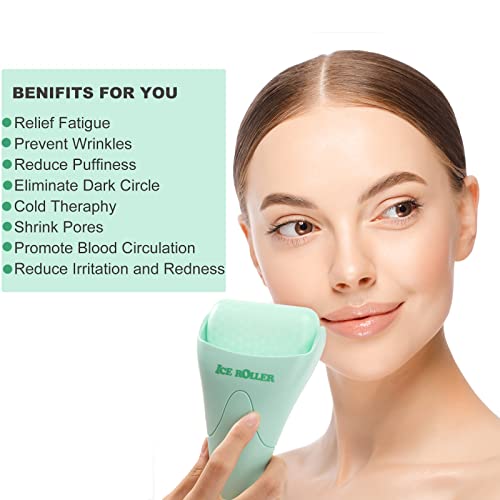 Wonderwin Ice Roller for Face and Body Massage, Facial Roller Skin Care Tool for Reduce Wrinkles and Puffiness, Migraine Pain Relief and Skin Tighten, Cold Therapy for Cooling and Calming(Green) - color: Green
