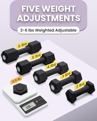 Adjustable Dumbbell Set, 4-in-1 Hand Weights, 5/6 LB Pair for Women Men - color: Black, style: 12 lbs Pair [6 lbs Each]