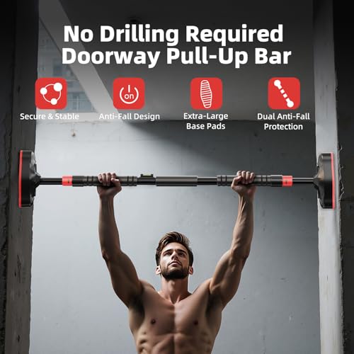 Adjustable Doorway Pull-Up Bar for Home Gym, Multi-Position Chin-Up & Pull-Up Bar for Upper Body Workouts