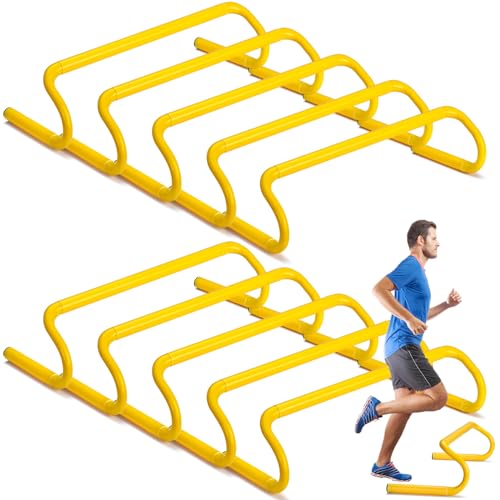 Wettarn 10 Pcs Speed Agility Training Hurdles Detachable Durable Hurdle Agility Plyometric and All Purpose Speed Training Equipment for Athletes Soccer Basketball - color: Yellow
